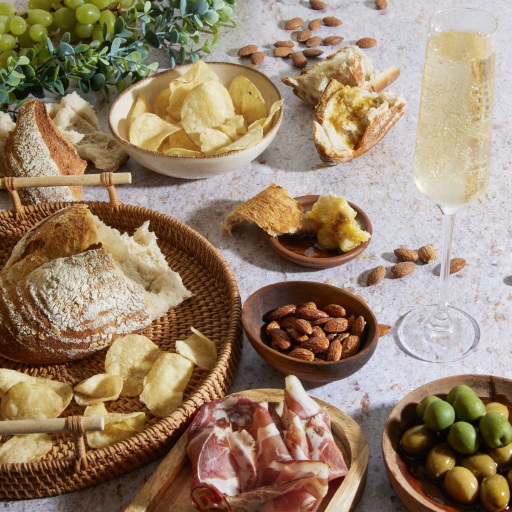 The Sparkling Wine & Charcuterie Hamper - featuring Gauchezco's deliciously refreshing Dulce Natural Sparkling White Wine