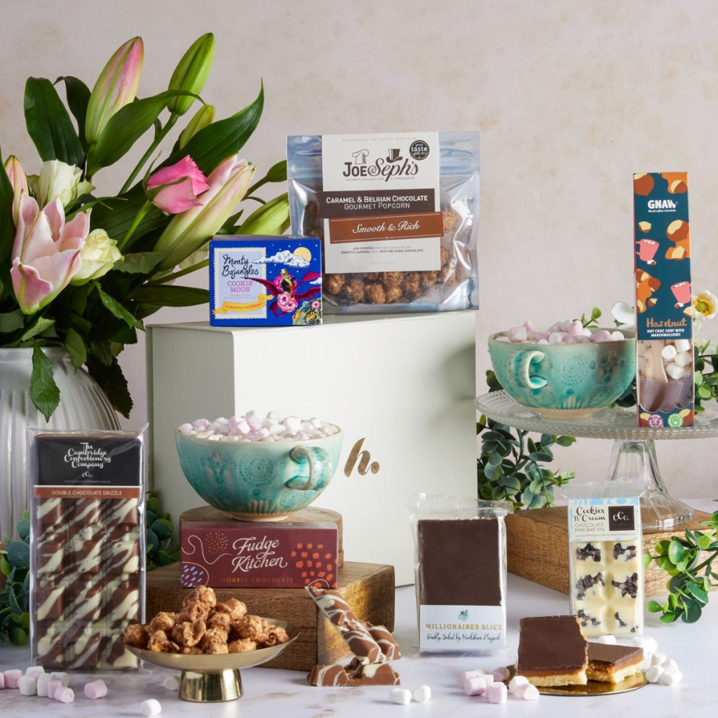 A carefully curated corporate gift hamper, perfect for celebrating a staff milestone 