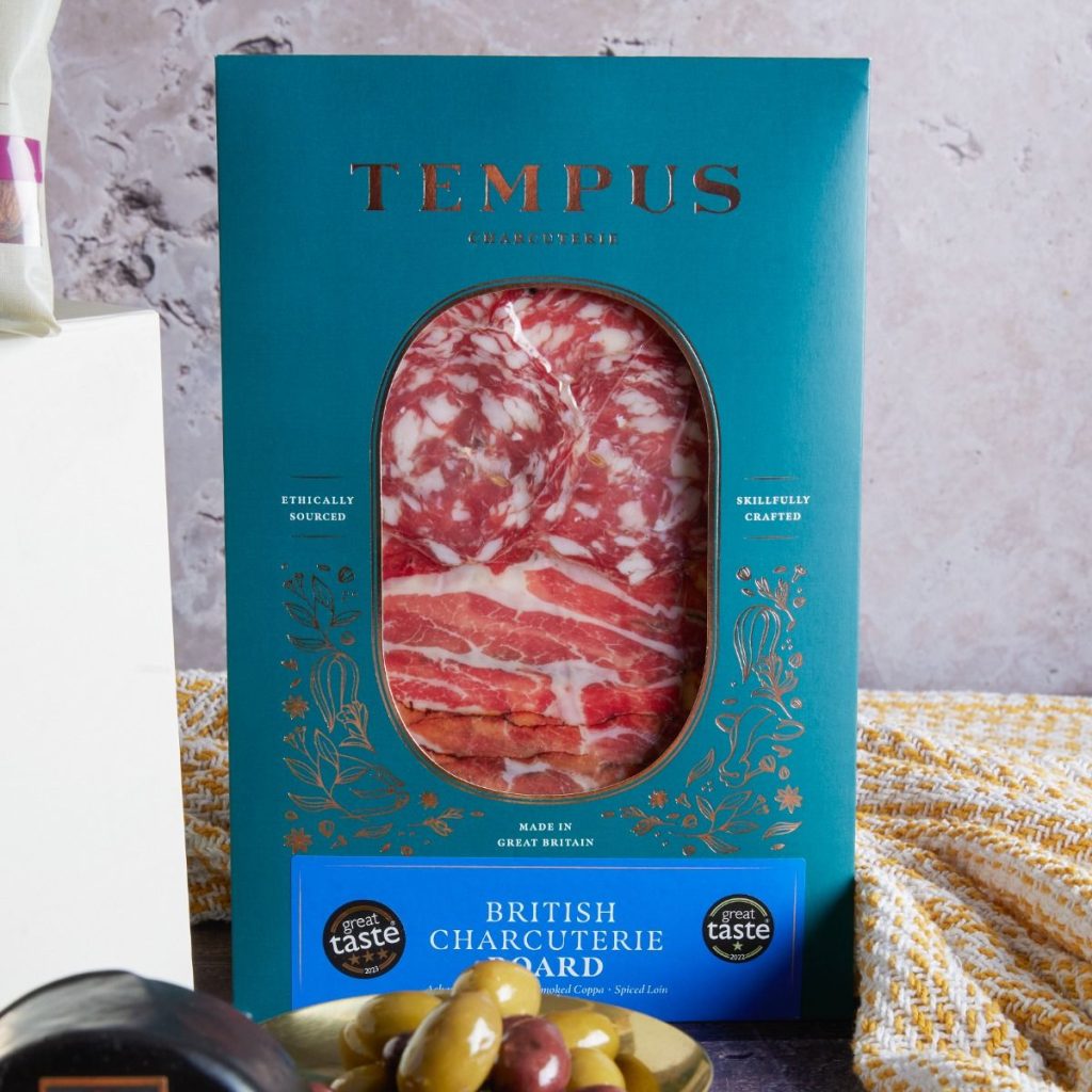 Great Taste Award winning charcuterie from Tempus Charcuterie, a supplier featuring in hampers by hampers.com