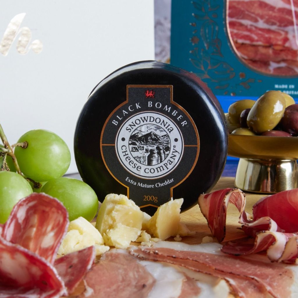 Award winning cheese from Snowdonia Cheese, featuring in hampers by hampers.com